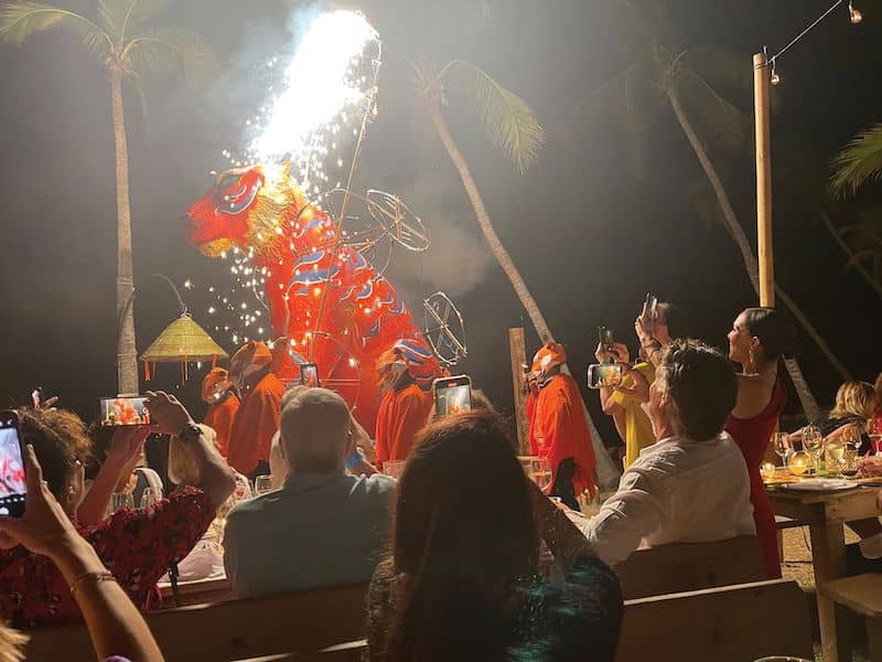 To celebrate the Chinese Year of the Tiger (and the tiger’s significance to Careyes founder Gian Franco Brignone) last January, a fireworks-adorned papier-mache tiger was wheeled onto a beach, and sparks began to fly.